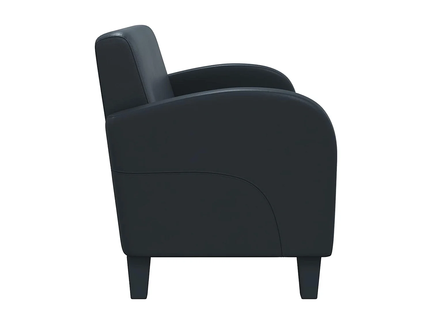 Sofá de 2 plazas en piel sintética negra