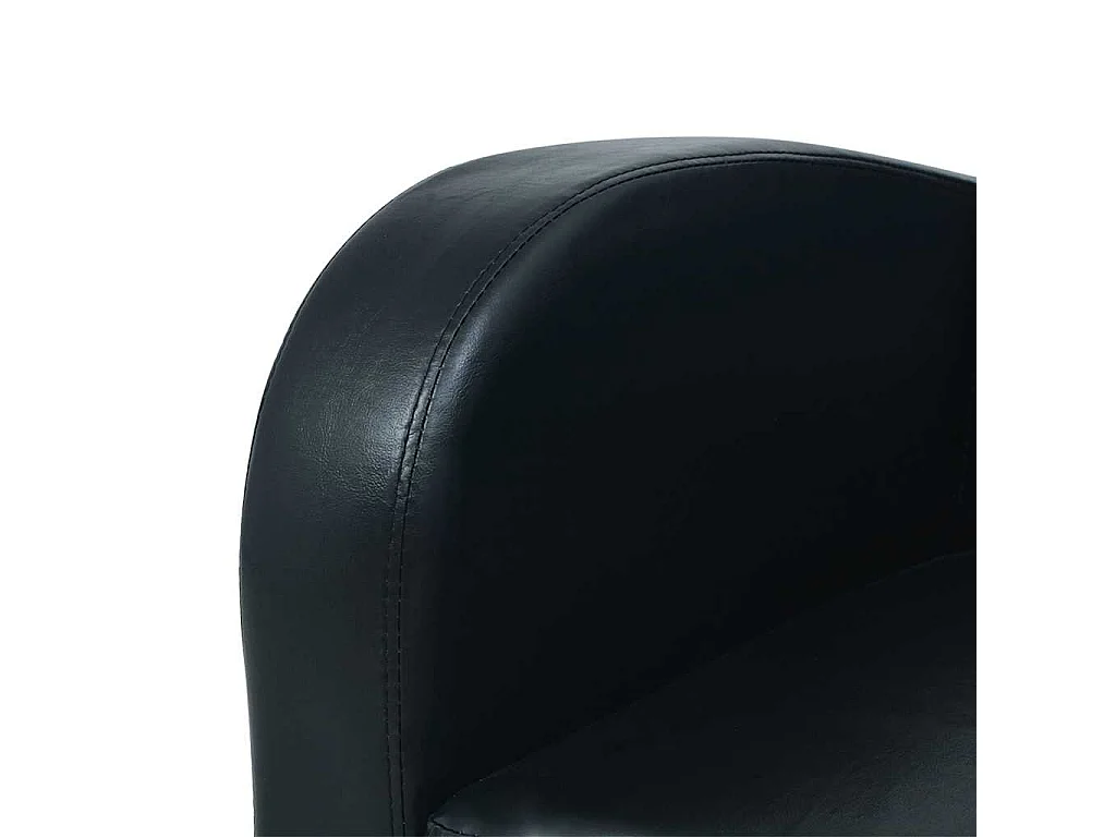 Sofá de 2 plazas en piel sintética negra