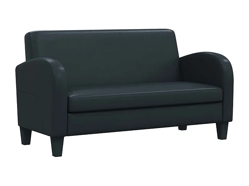 Sofá de 2 plazas en piel sintética negra