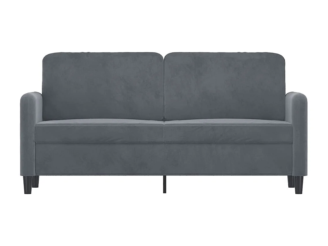 Canapé à 2 places Gris foncé 140 cm Velours