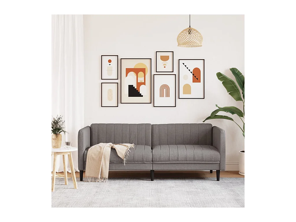 Sofá de 3 plazas de tela color topo