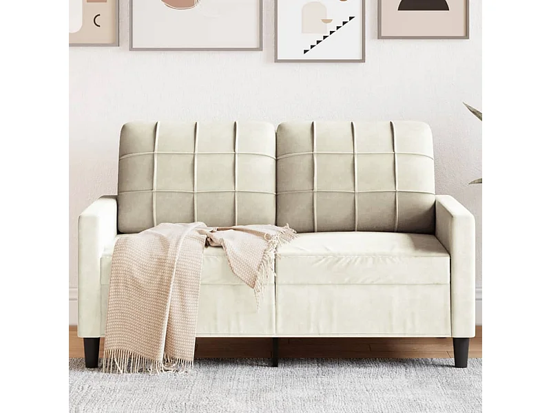Divano 2 posti Crema 120 cm Velluto