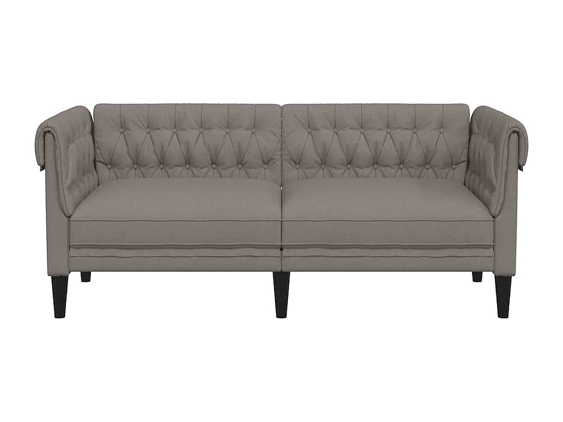 Sofá Chesterfield de 2 plazas en tela color topo