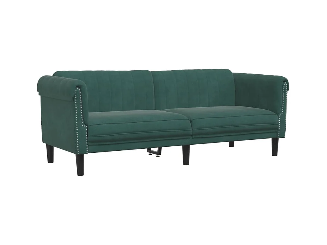 Conjunto de sofá de 2 piezas de terciopelo verde oscuro