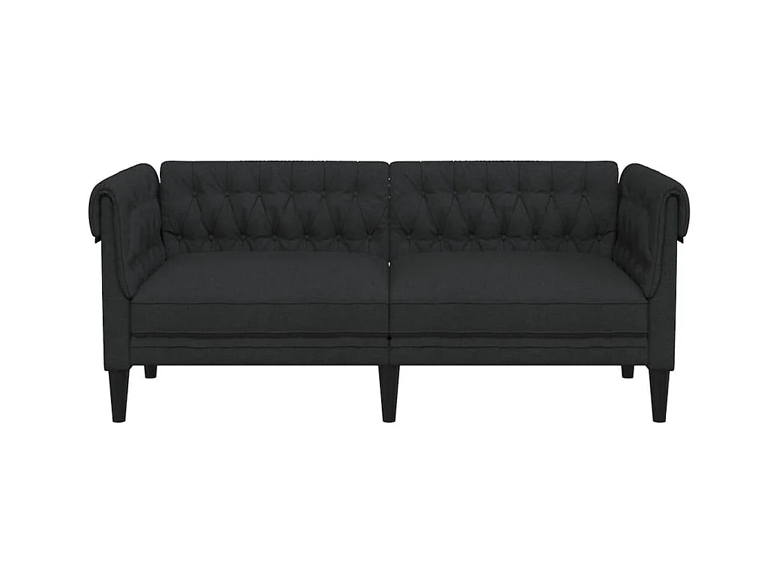 Sofá Chesterfield de 2 plazas de tela negra