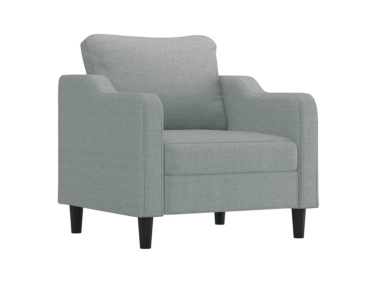 Set di divani 3 pezzi con cuscini in tessuto grigio chiaro