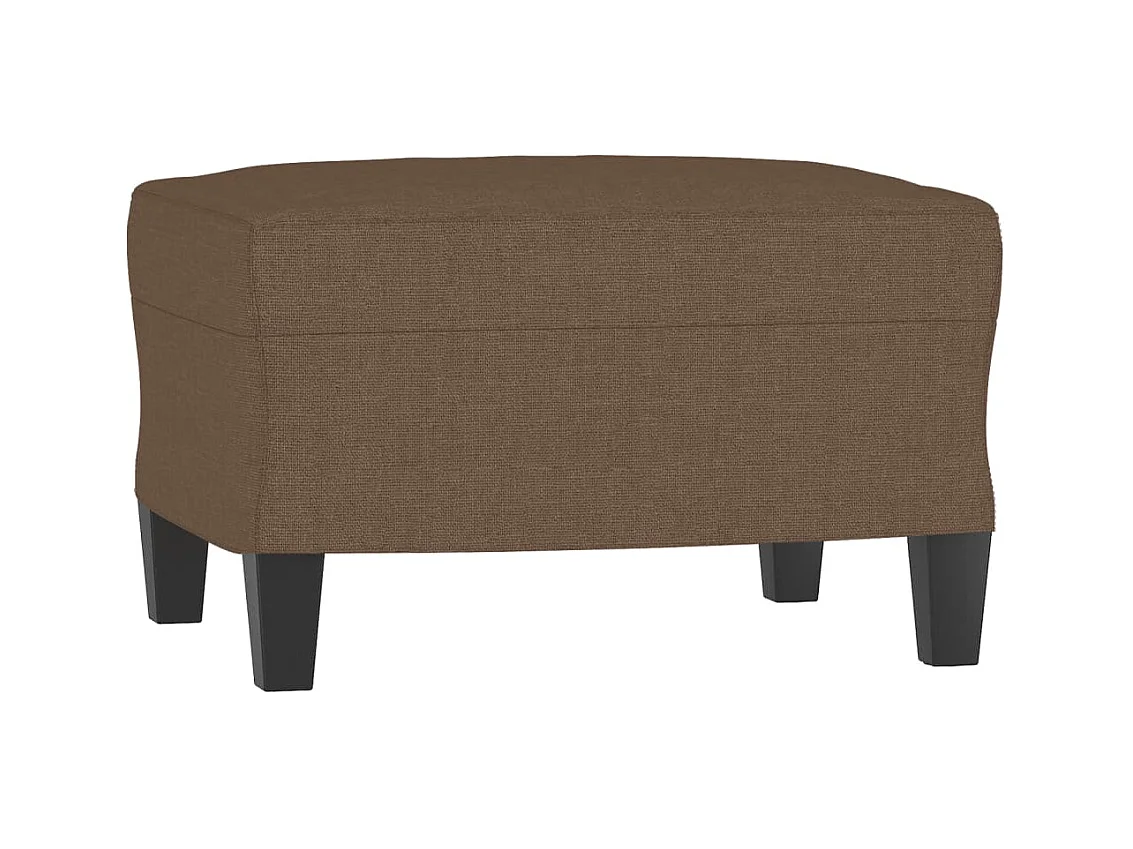 Divano 3 posti con poggiapiedi Marrone 180 cm Tessuto