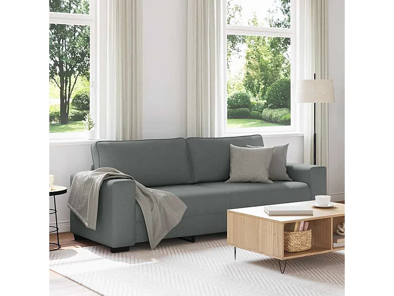 Canapé à 3 places gris foncé 180 cm tissu