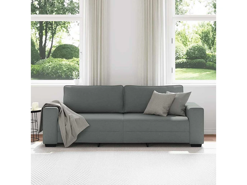Canapé à 3 places gris foncé 180 cm tissu
