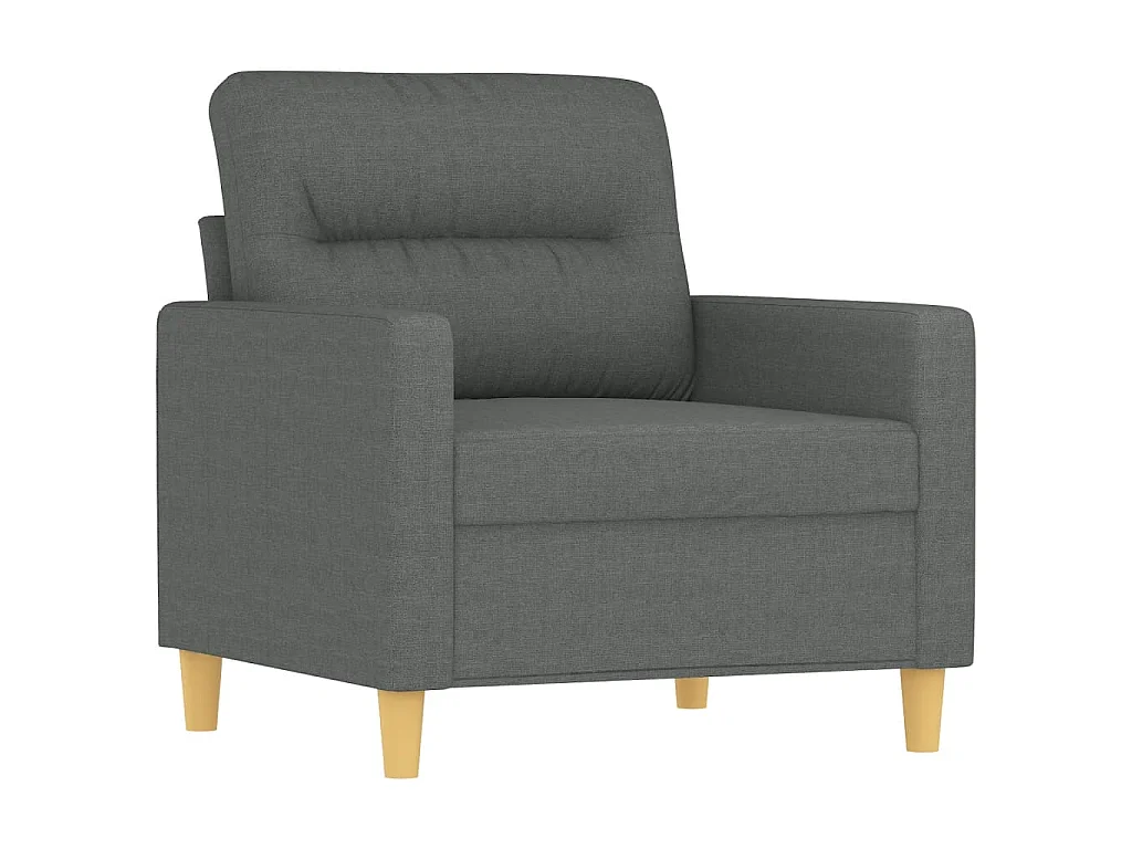 Fauteuil avec repose-pied Gris foncé 60 cm Tissu