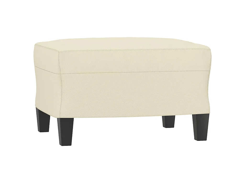 Fauteuil avec repose-pied Crème 60 cm Similicuir