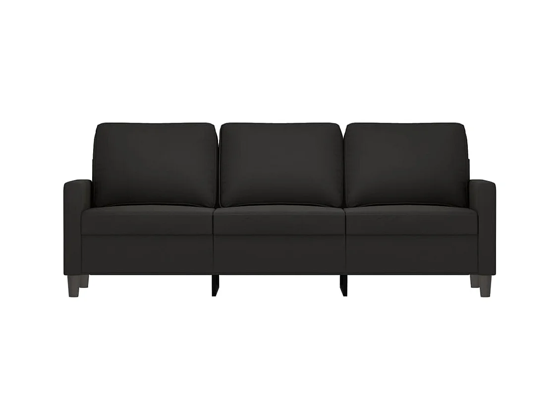 Sofá 3 plazas Terciopelo Negro 180 cm