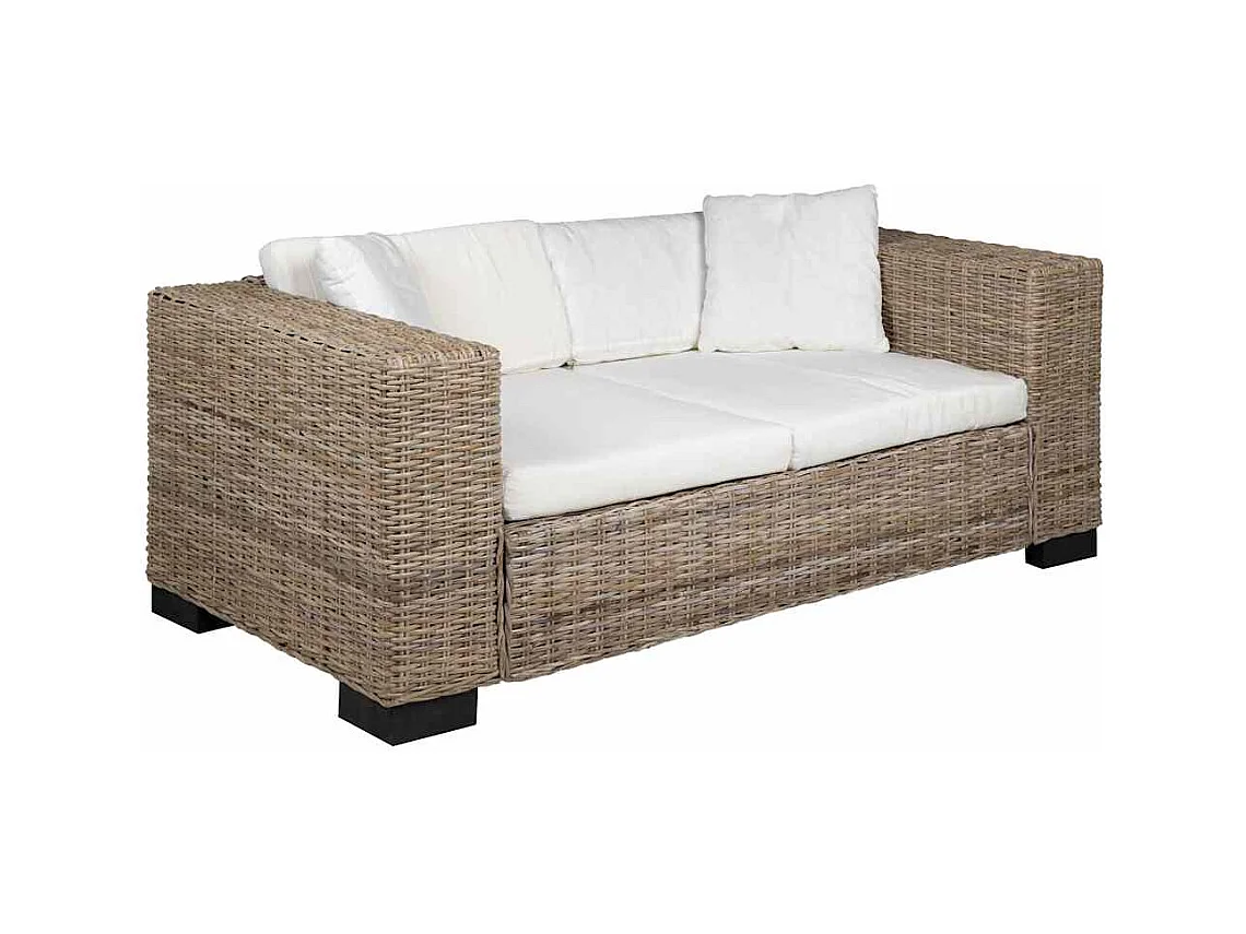 7-delige 2-zitsbankset van echt rotan