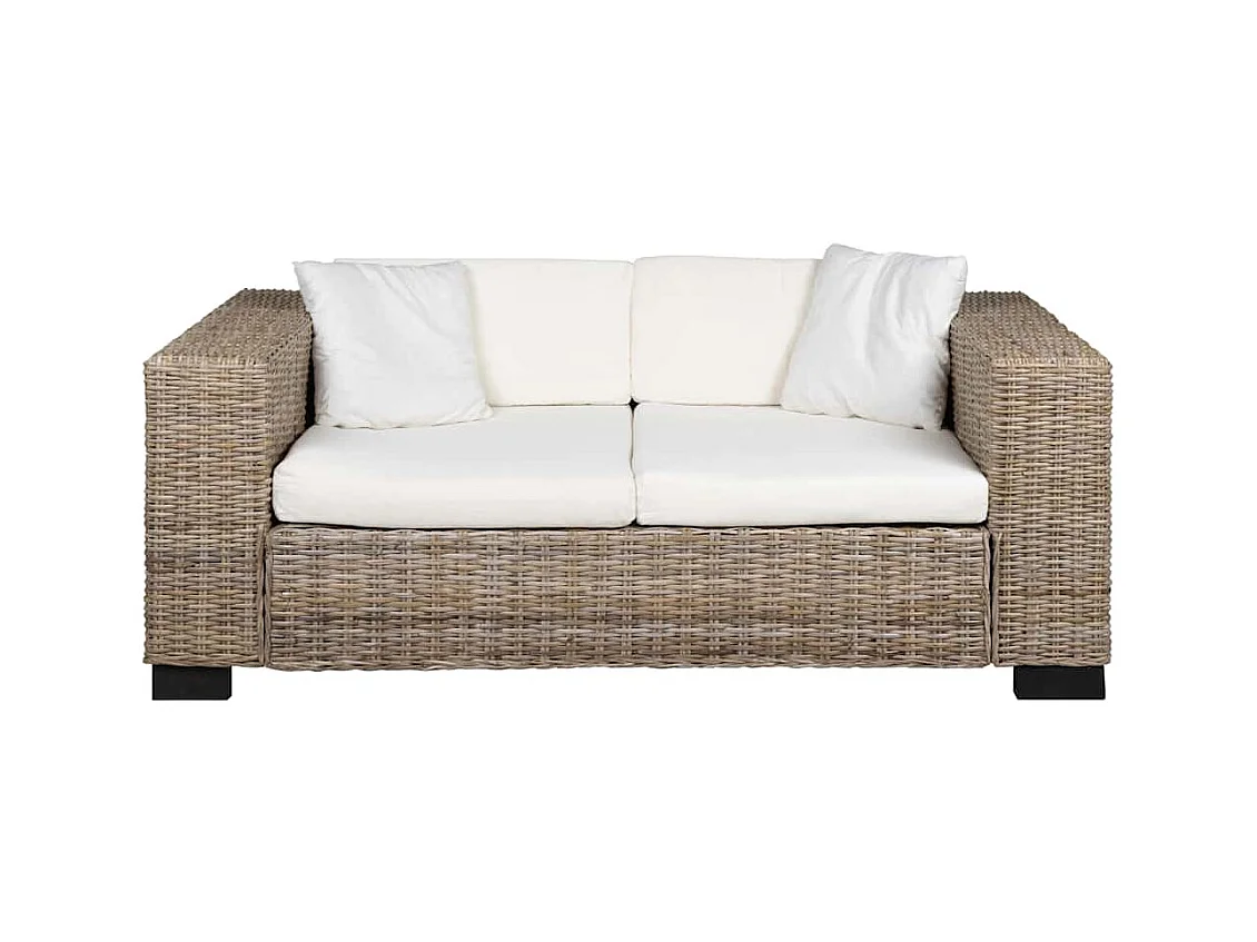 7-delige 2-zitsbankset van echt rotan