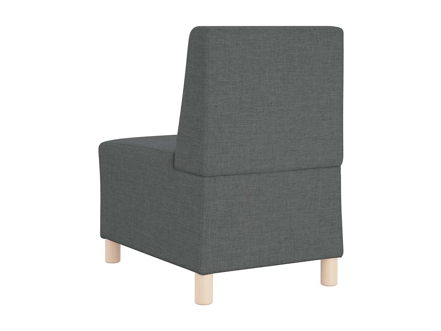 Divano componibile senza braccioli 3 pezzi grigio scuro