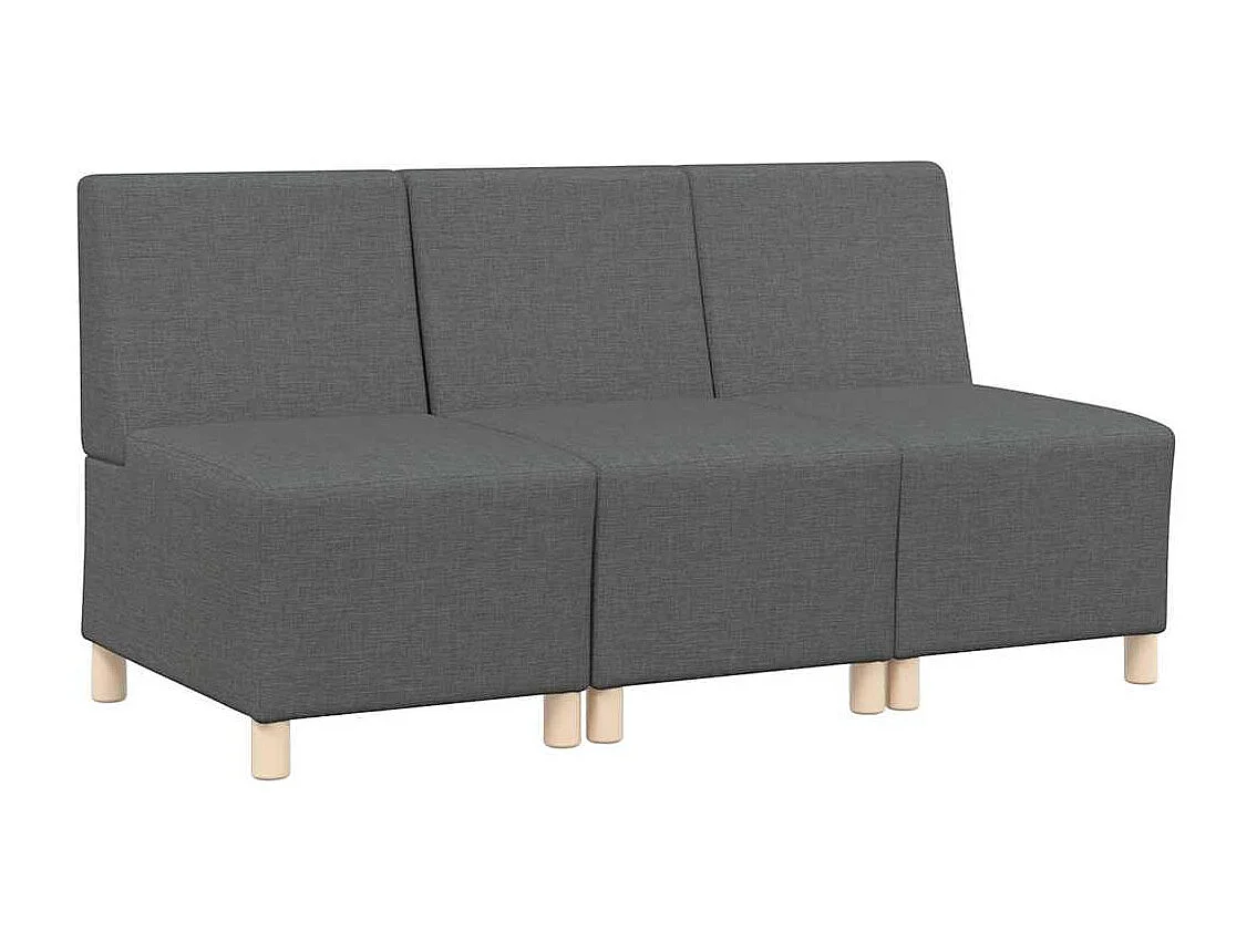 Unité de Sofa Modulaire Sans Accoudoirs 3 pcs Gris foncé