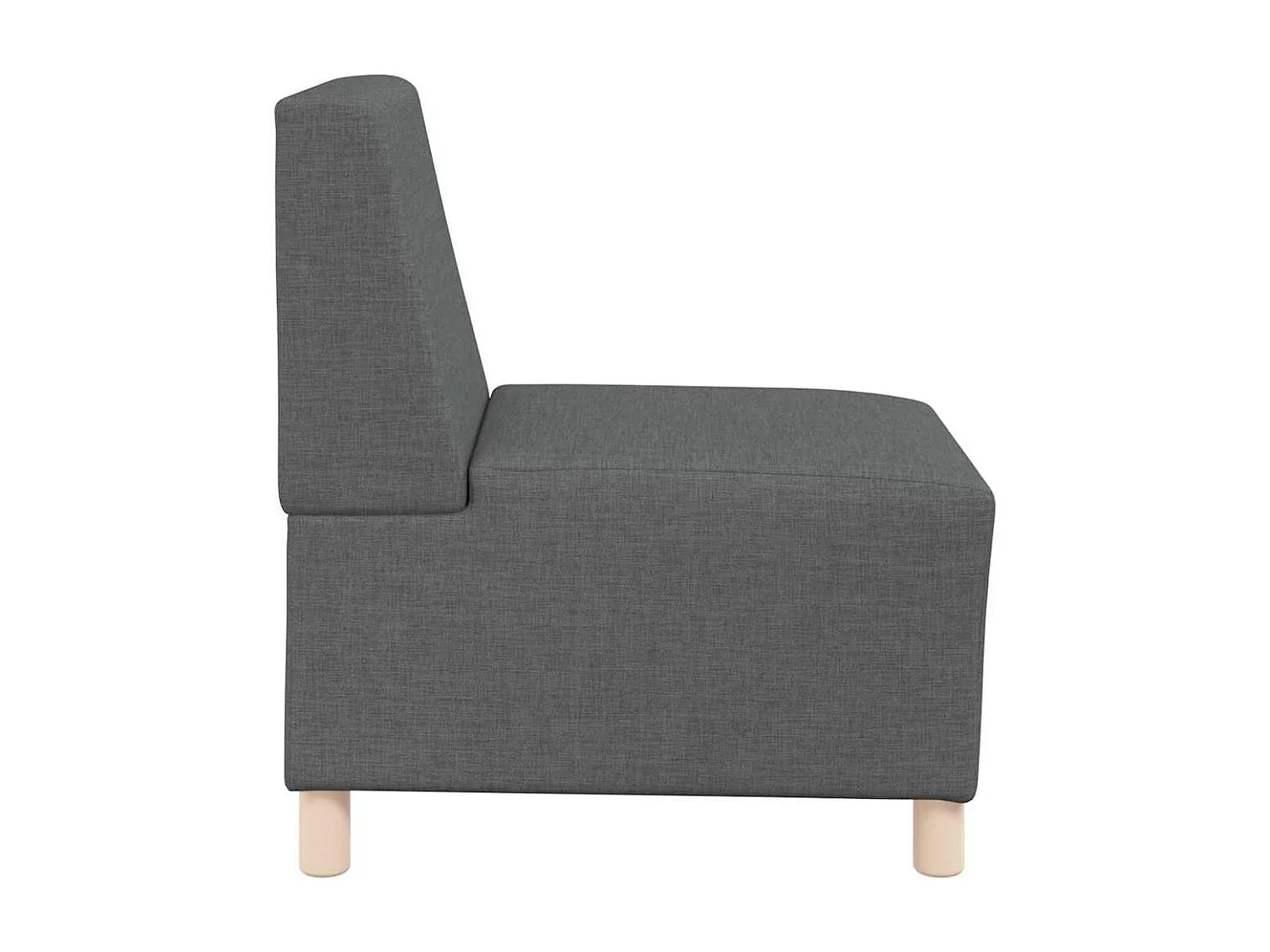 Unité de Sofa Modulaire Sans Accoudoirs 3 pcs Gris foncé