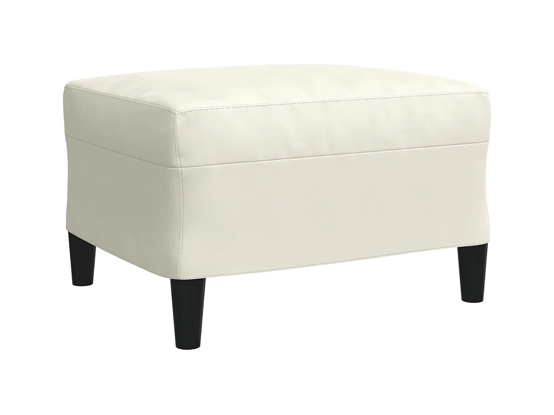 Set di divani 3 pezzi con cuscini in velluto color crema