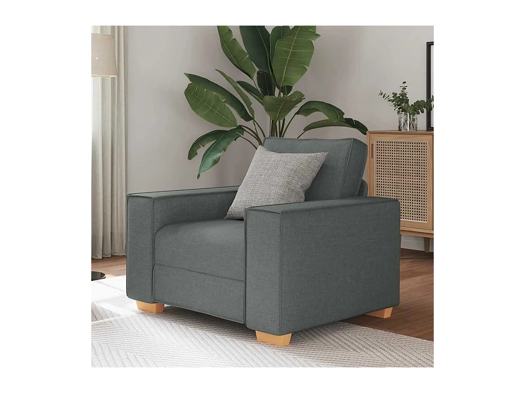 Sillón de tela gris oscuro de 60 cm