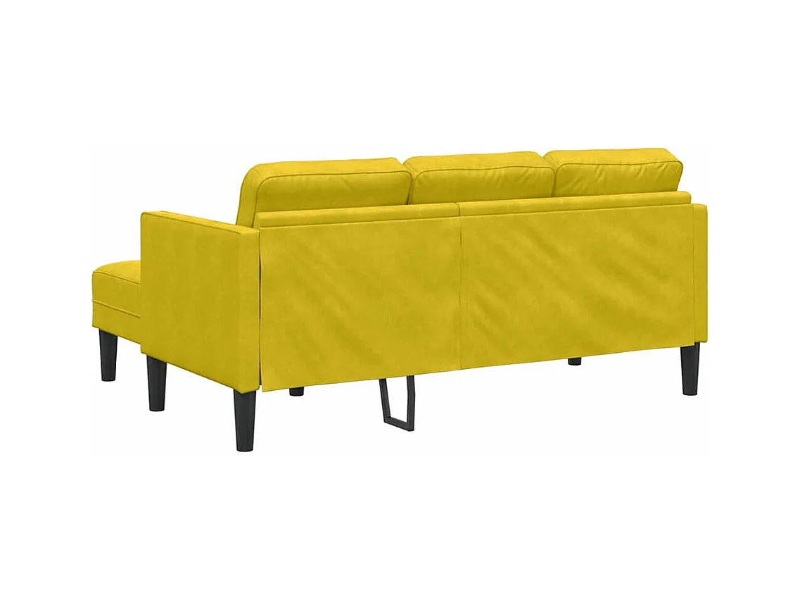 Divano giallo 173 x 131 x 67 cm in velluto