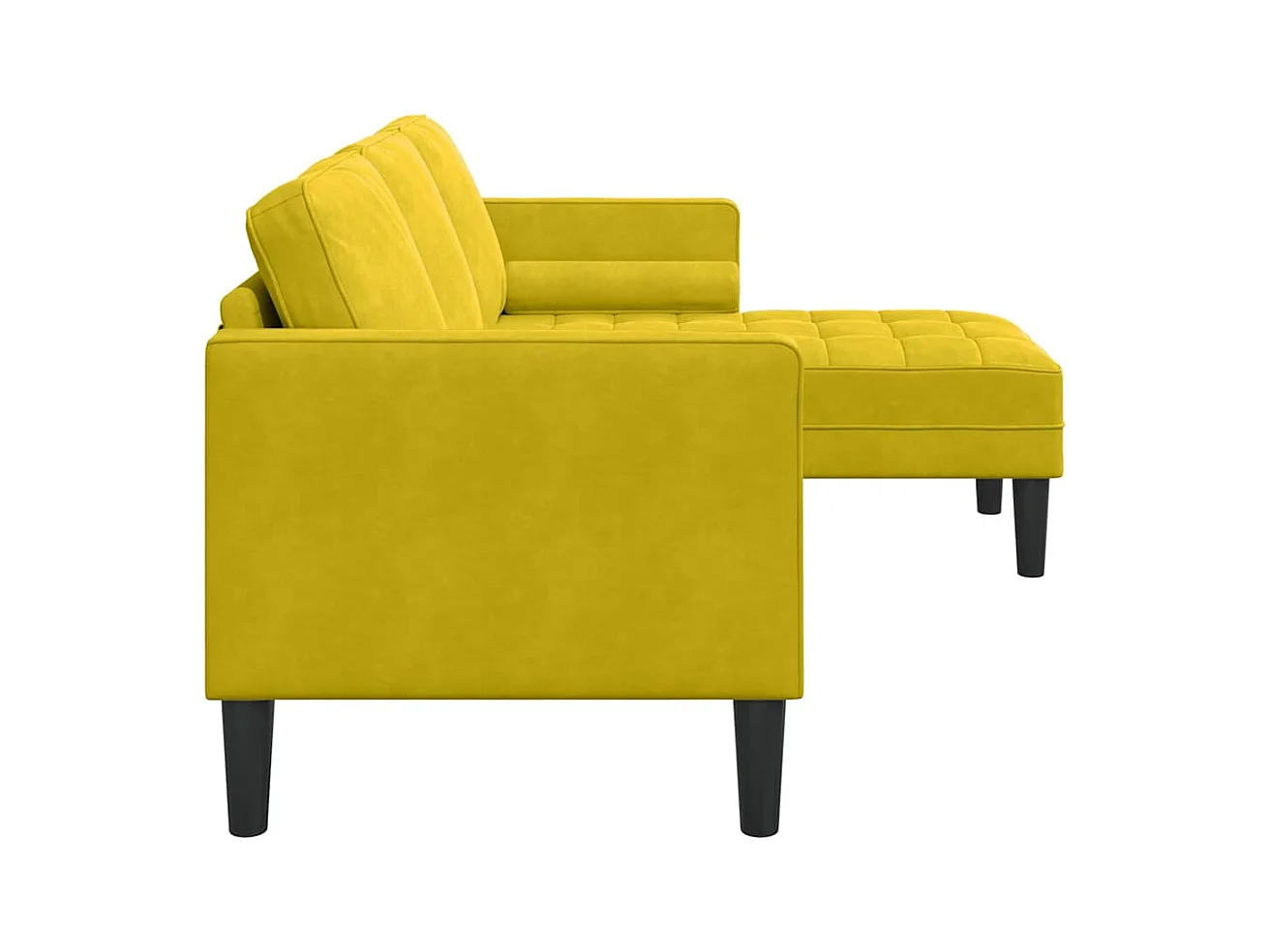 Divano giallo 173 x 131 x 67 cm in velluto