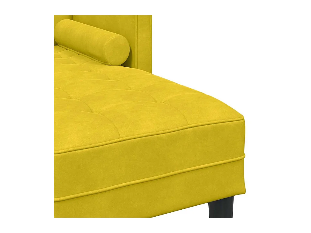 Divano giallo 173 x 131 x 67 cm in velluto