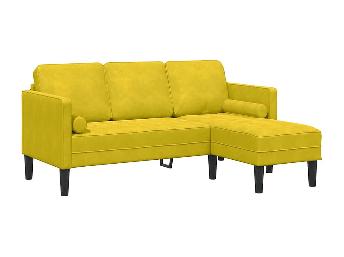 Gele bankstel 173 x 131 x 67 cm fluweel