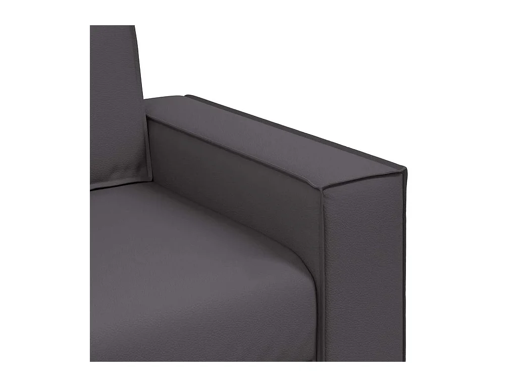 Divano poltrona grigio 180 x 78 x 84 cm in similpelle