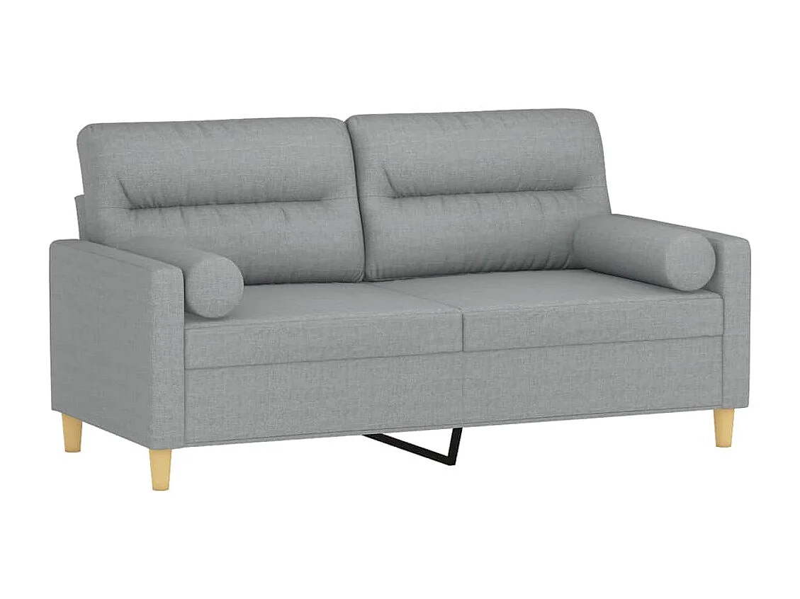 2-zitsbank met lichtgrijze kussens 140 cm stof