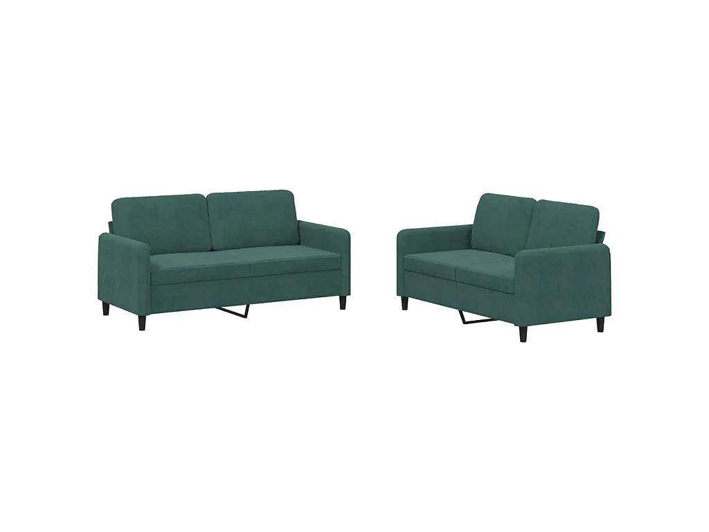 Ensemble de canapés 2 pcs vert foncé velours