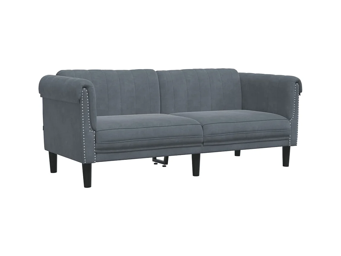 Conjunto de sofá de 2 piezas de terciopelo gris oscuro