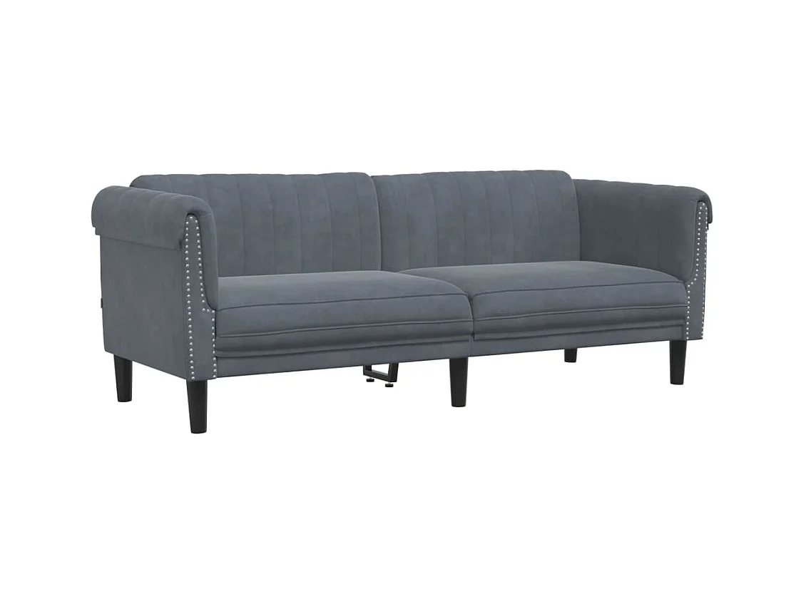 Conjunto de sofá de 2 piezas de terciopelo gris oscuro