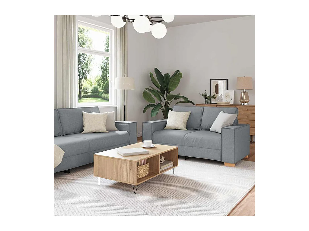 Set di divani 3 pezzi, grigio, 220 x 78 x 84 cm, tessuto