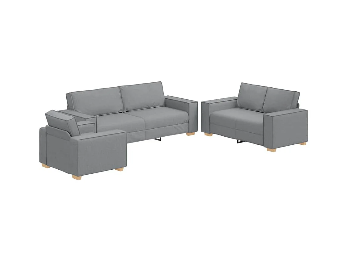 Set di divani 3 pezzi, grigio, 220 x 78 x 84 cm, tessuto