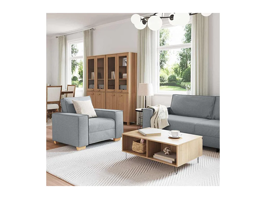 Set di divani 3 pezzi, grigio, 220 x 78 x 84 cm, tessuto