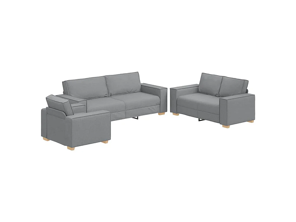 3-teiliges Sofa-Set, grau, 220 x 78 x 84 cm, Stoff