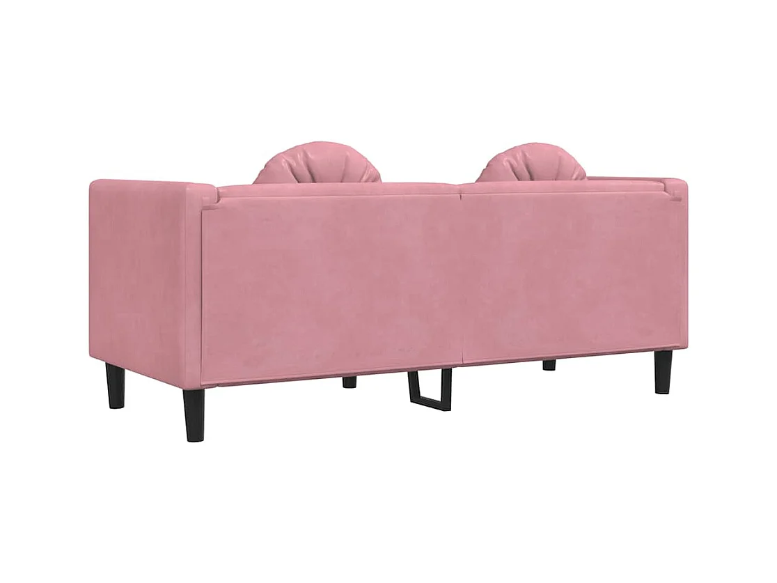 2-Sitzer-Sofa mit rosa Samtkissen