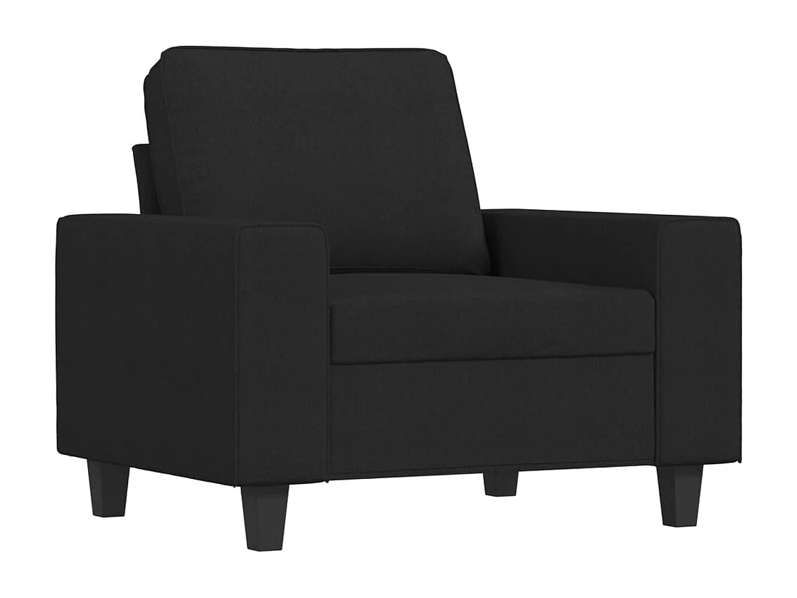 Conjunto de sofá de tela negra de 4 piezas