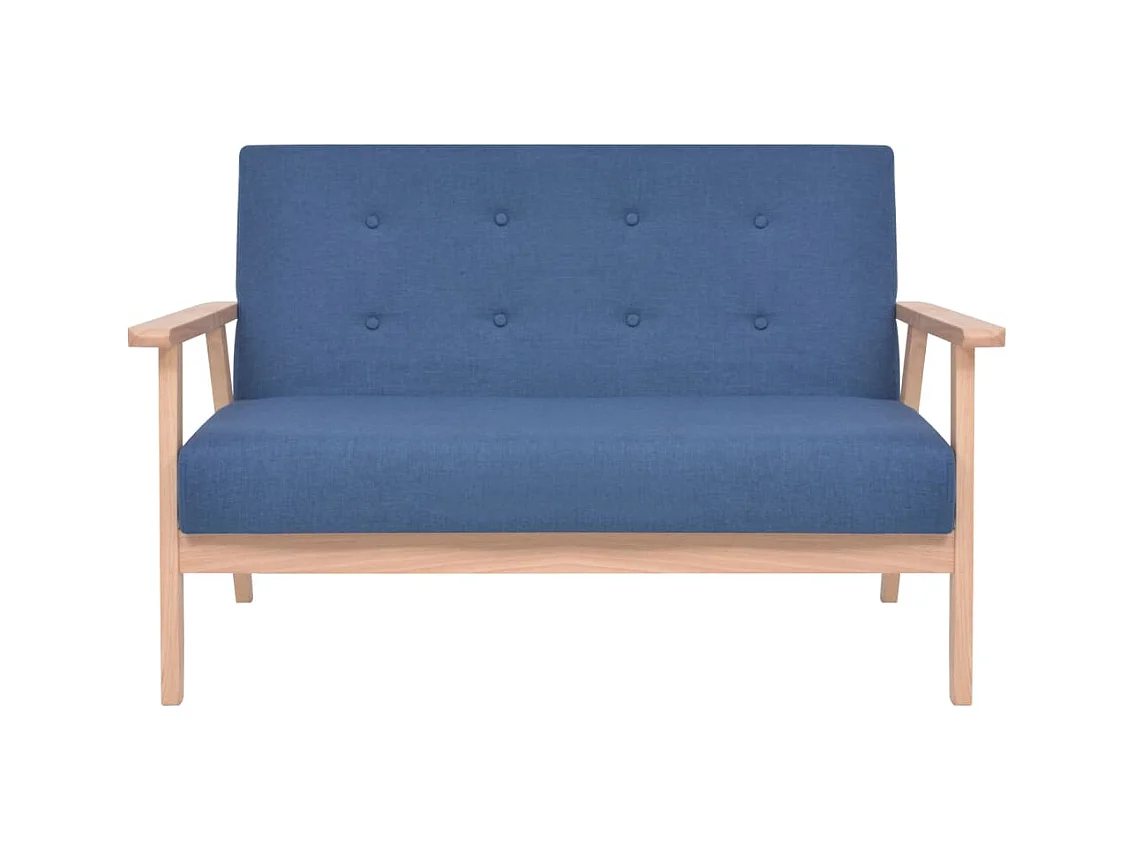 2-teiliges Sofaset aus blauem Stoff