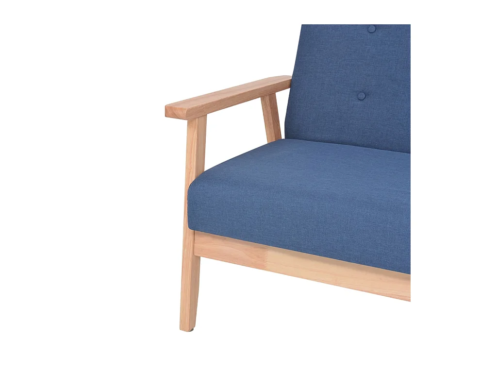 2-delige bankstel blauwe stof