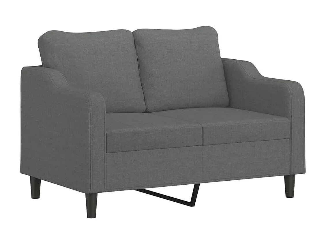 3-teiliges Sofaset mit Kissen, dunkelgrauer Stoff