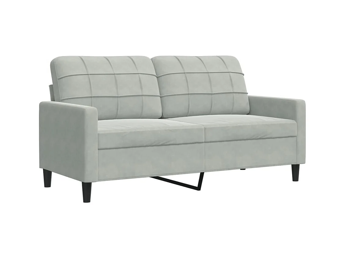 2-Sitzer-Sofa Hellgrau 140 cm Samt