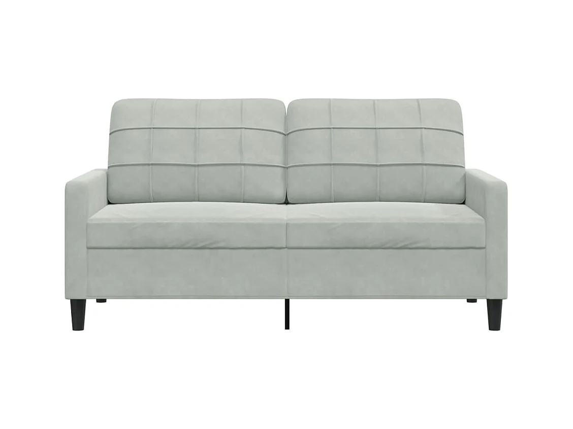 2-Sitzer-Sofa Hellgrau 140 cm Samt