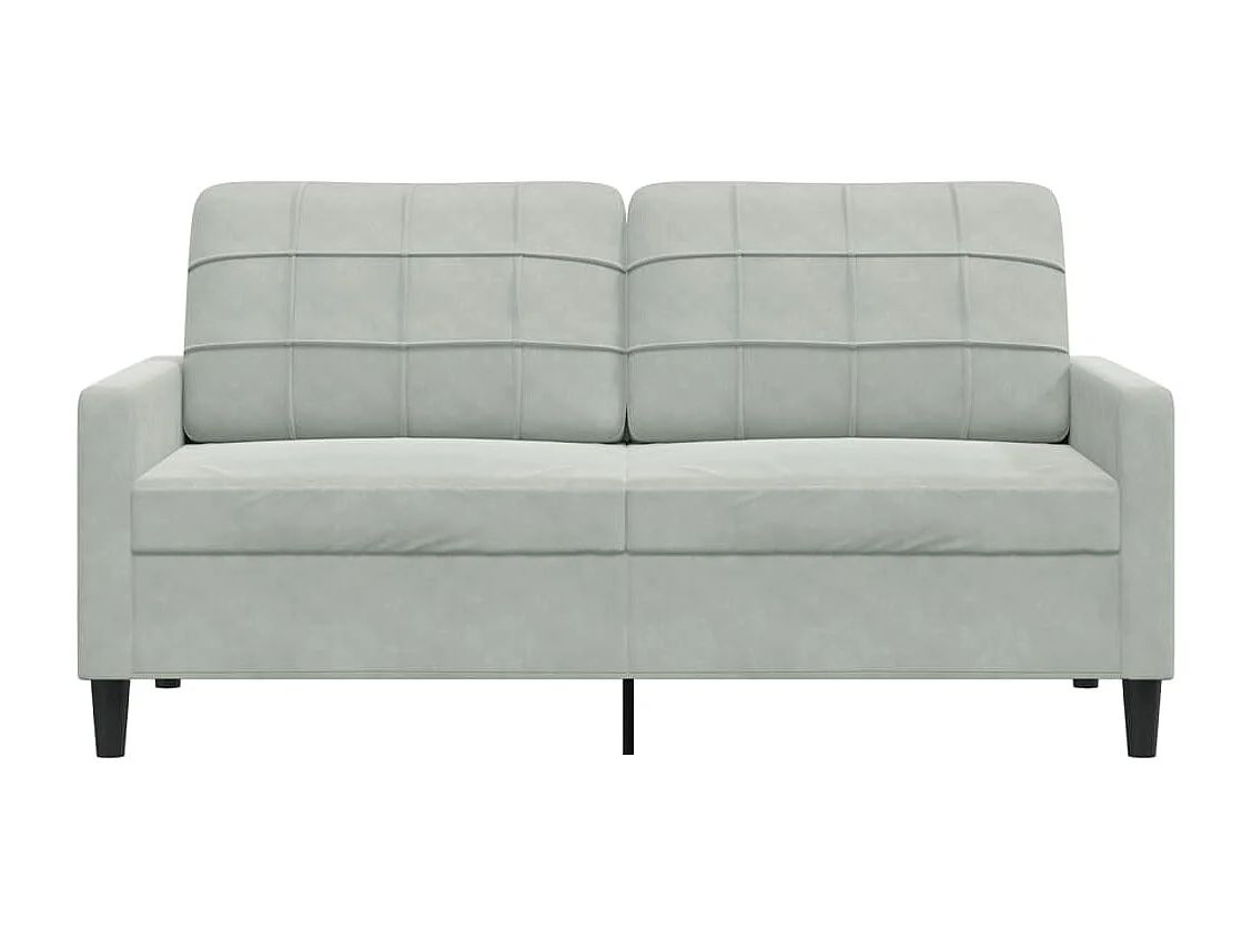 Sofá 2 plazas Gris claro 140 cm Terciopelo