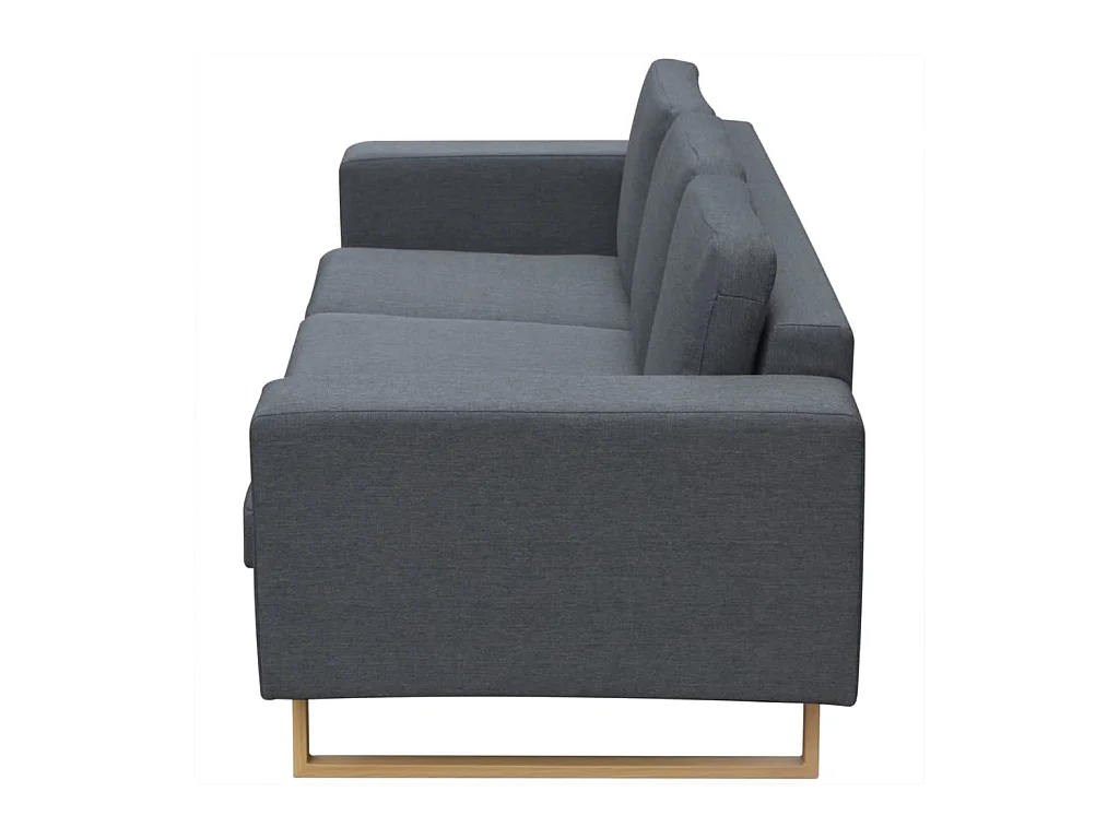 Divano a 3 posti in tessuto grigio scuro