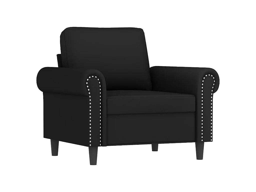 Fauteuil avec repose-pied Noir 60 cm Velours