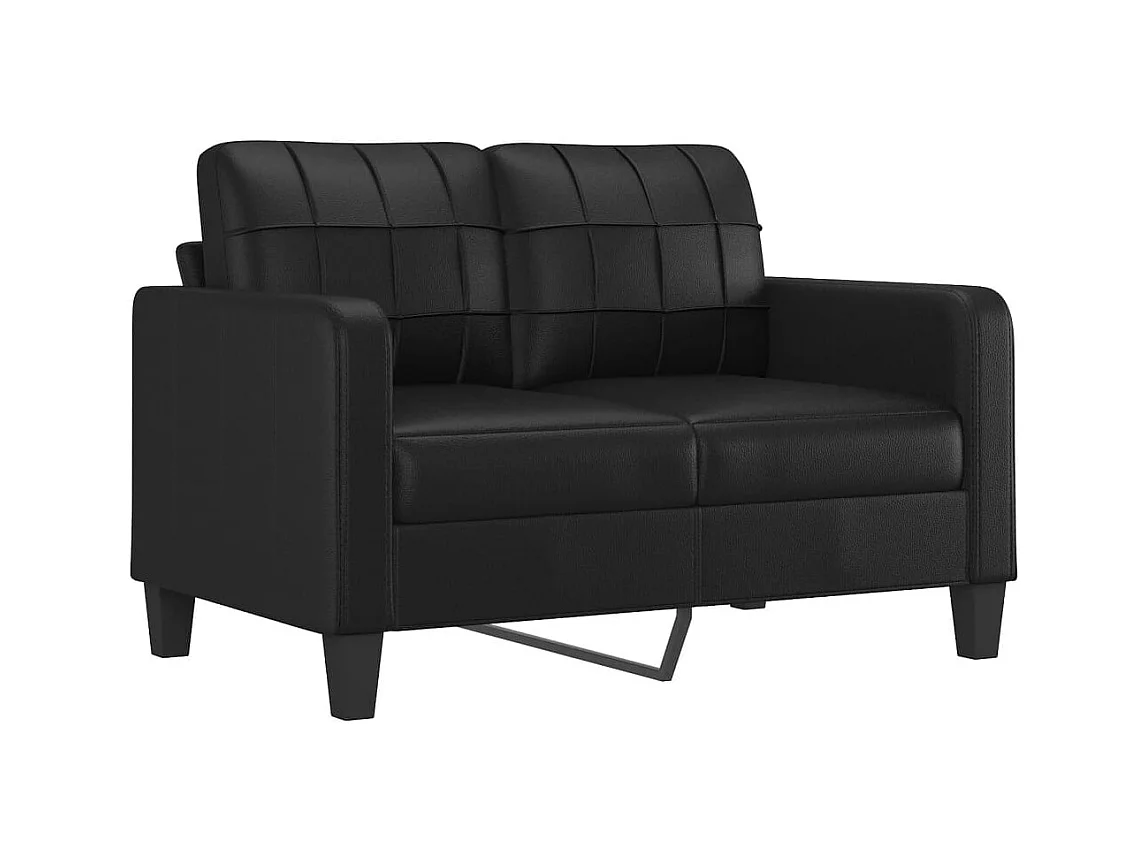 Set di divani 2 pezzi con cuscini in similpelle nera