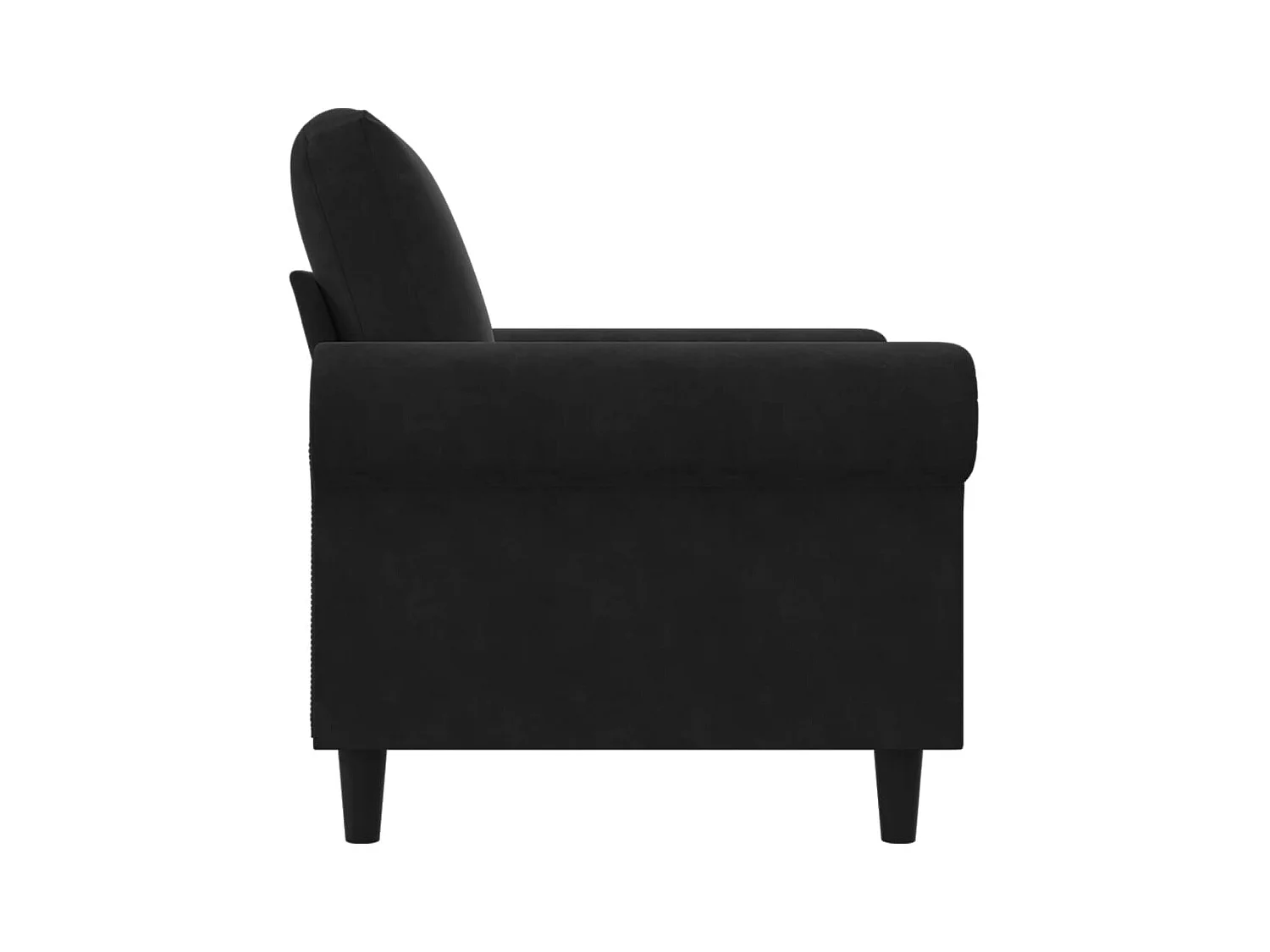 Sillón de terciopelo negro de 60 cm