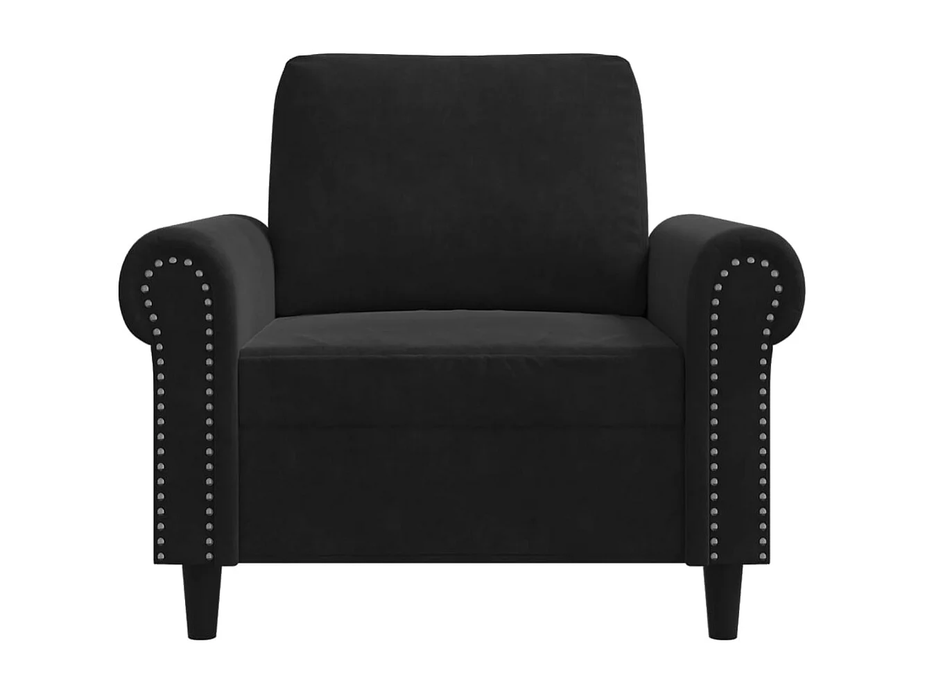 Sillón de terciopelo negro de 60 cm