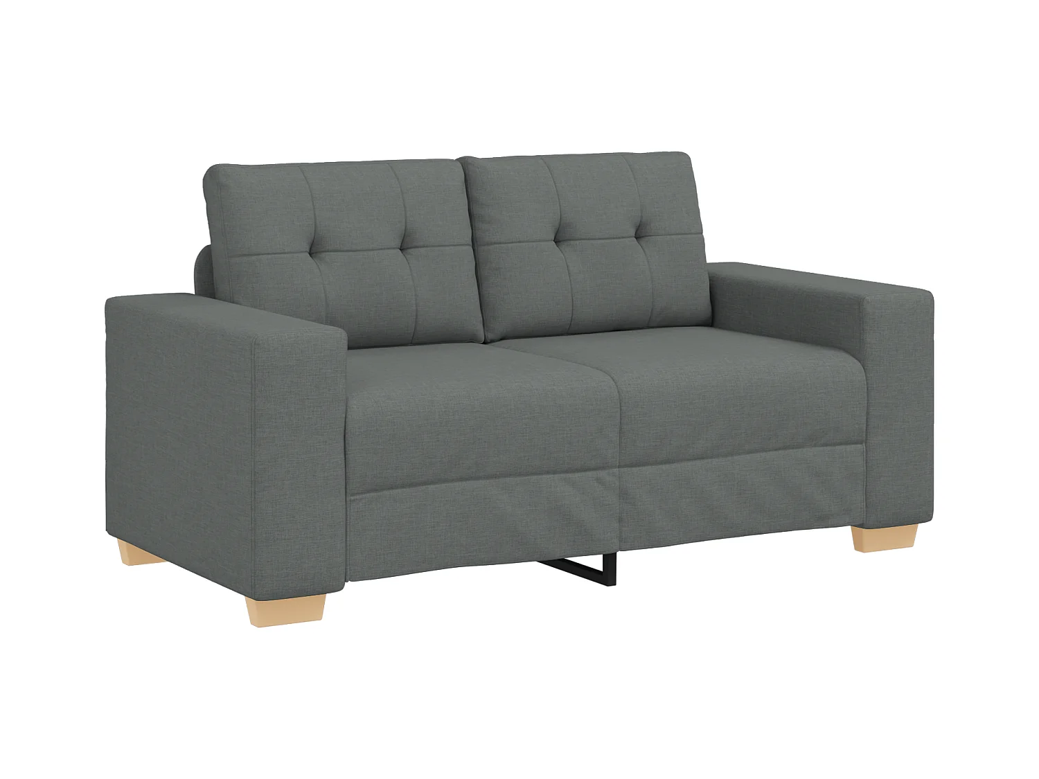 Set divano con cuscino 3 pezzi in tessuto grigio